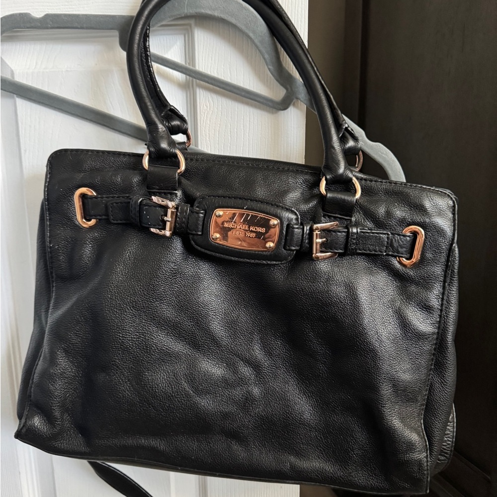 Michael Kors Black Leather Satchel